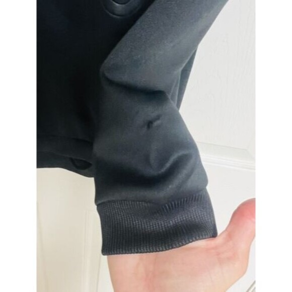 Adidas Men Hoodie Small Black Logo Spellout Aeroready Fleece Pullover GUC - Picture 6 of 9